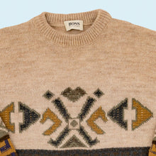 Lade das Bild in den Galerie-Viewer, Hugo Boss Strickpullover 90er Made in Italy, braun/beige, M/L breit
