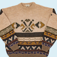 Lade das Bild in den Galerie-Viewer, Hugo Boss Strickpullover 90er Made in Italy, braun/beige, M/L breit
