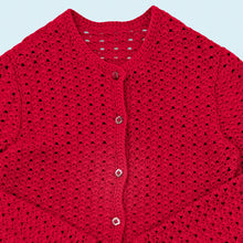 Lade das Bild in den Galerie-Viewer, Handmade Cardigan 80er/90er, rot, L Damen
