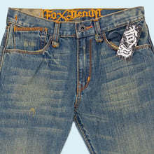 Lade das Bild in den Galerie-Viewer, Fox Denim Hose "Boys bad brain jeans sample" 00er DS, blau, 26/26
