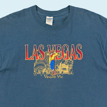 Lade das Bild in den Galerie-Viewer, Gildan Ultra Cotton T-Shirt "Las Vegas" 00er, grau/blau, XL
