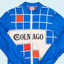 Lade das Bild in den Galerie-Viewer, Brügelmann x Colnago Fahrradtrikot dicker Stoff 80er/90er Made in Italy, blau, L/XL schmal
