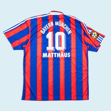 Lade das Bild in den Galerie-Viewer, Adidas Trikot "FC Bayern München Lothar Matthäus" Bundesliga Patch 1995-97 Made in Portugal, blau/rot, XL
