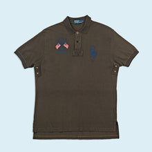 Lade das Bild in den Galerie-Viewer, Polo Ralph Lauren Poloshirt "United States of America" 90er/00er, schwarz/braun, L/XL
