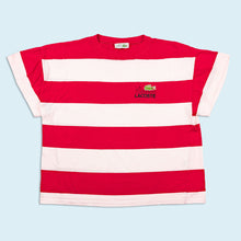 Lade das Bild in den Galerie-Viewer, Lacoste T-Shirt "La Chemise Lacoste" 90er single stitch Made in France, rot/weiß, M breit
