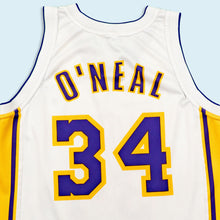 Lade das Bild in den Galerie-Viewer, Champion Trikot "LA Lakers Shaquille O'Neal" 00er Made in Italy, weiß/gelb, M
