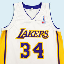 Lade das Bild in den Galerie-Viewer, Champion Trikot "LA Lakers Shaquille O'Neal" 00er Made in Italy, weiß/gelb, M
