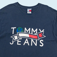 Lade das Bild in den Galerie-Viewer, Tommy Jeans T-Shirt "big Logo" 90er Made in the USA, blau, XL
