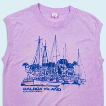 Lade das Bild in den Galerie-Viewer, Ched Tank Top "Balboa Island California 80er/90er single stitch Made in the USA, lila, L schmal
