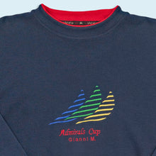 Lade das Bild in den Galerie-Viewer, Gianni M. Sweatshirt "Admirals Cup" 90er, blau, L
