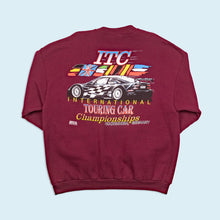 Lade das Bild in den Galerie-Viewer, Lee Cotton Blend Sweatshirt "Touring Car" 1996 Made in the USA, rot, XL
