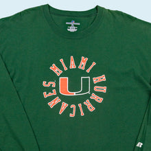 Lade das Bild in den Galerie-Viewer, Russell Athletic Longsleeve "Miami Hurricanes", grün, XL
