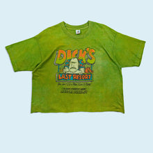 Lade das Bild in den Galerie-Viewer, Fruit of the Loom T-Shirt "Dicks last resort cropped" 90er Made in the USA single stitch, grün eingefärbt, L/XL breit
