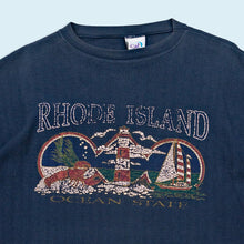Lade das Bild in den Galerie-Viewer, Cal Cru T-Shirt dick "Rhode Island" 90er Made in the USA single stitch, blau, XL
