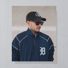 Lade das Bild in den Galerie-Viewer, Genuine Merchandise Quarter Zip/ Trainingsjacke "Detroit Tigers" 00er, blau, L breit

