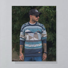 Lade das Bild in den Galerie-Viewer, Jockey Strickpullover 90er, blau, S/M

