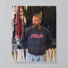 Lade das Bild in den Galerie-Viewer, Fila Sweatshirt "Logo" 90er, blau, L/XL breit
