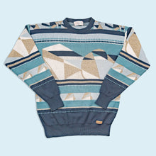 Lade das Bild in den Galerie-Viewer, Jockey Strickpullover 90er, blau, S/M
