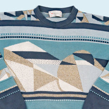 Lade das Bild in den Galerie-Viewer, Jockey Strickpullover 90er, blau, S/M
