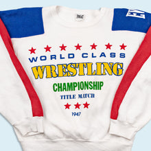 Lade das Bild in den Galerie-Viewer, Everlast Sweatshirt "World Class Wrestling" 80er/90er Made in the USA, weiß, XS/S
