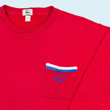 Lade das Bild in den Galerie-Viewer, Izod Lacoste Sweatshirt "Pocket" 90er Made in the USA, rot, L breit
