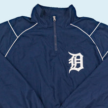 Lade das Bild in den Galerie-Viewer, Genuine Merchandise Quarter Zip/ Trainingsjacke "Detroit Tigers" 00er, blau, L breit
