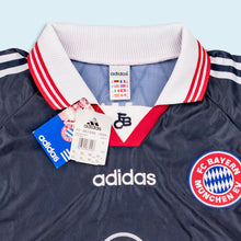 Lade das Bild in den Galerie-Viewer, Adidas Trikot "FC Bayern München Bixente Lizarazu" Deadstock 1997-99 Made in England, schwarz/rot, XXL
