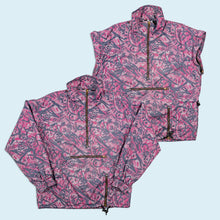 Lade das Bild in den Galerie-Viewer, Cerrosolo Quarter Zip Jacke/ Weste dünn "crazy Pattern" 90er, lila/grau, XL
