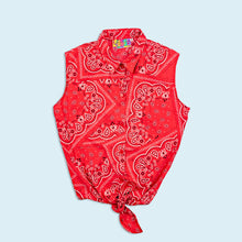 Lade das Bild in den Galerie-Viewer, Tresjolie Bluse "Paisley" 90er, rot, M Damen
