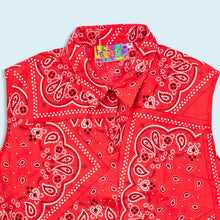 Lade das Bild in den Galerie-Viewer, Tresjolie Bluse "Paisley" 90er, rot, M Damen
