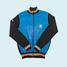 Lade das Bild in den Galerie-Viewer, Kettler Trainingsjacke/Strickjacke "Radsport" 80er/90er Made in Belgium, schwarz/blau, S/M
