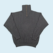 Lade das Bild in den Galerie-Viewer, Quarter Zip Strickpullover "50% Merinowolle 50% Polyacryl" 2002, grau, L/XL
