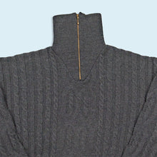 Lade das Bild in den Galerie-Viewer, Quarter Zip Strickpullover "50% Merinowolle 50% Polyacryl" 2002, grau, L/XL

