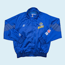 Lade das Bild in den Galerie-Viewer, Logo Athletic Trainingsjacke "Los Angeles Rams Pro Line" 90er, blau, L/XL
