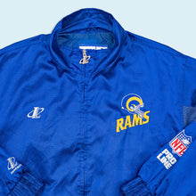 Lade das Bild in den Galerie-Viewer, Logo Athletic Trainingsjacke "Los Angeles Rams Pro Line" 90er, blau, L/XL
