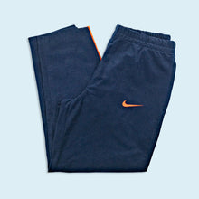 Lade das Bild in den Galerie-Viewer, Nike Trainingshose "Mini Swoosh Velours" 90er, blau/orange, M
