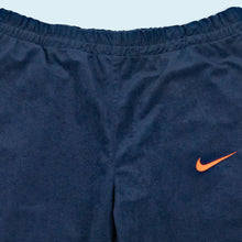 Lade das Bild in den Galerie-Viewer, Nike Trainingshose "Mini Swoosh Velours" 90er, blau/orange, M
