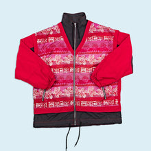 Lade das Bild in den Galerie-Viewer, Trainingsjacke "crazy pattern" 90er, rot, XXL
