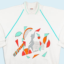 Lade das Bild in den Galerie-Viewer, Ellesse Sweatshirt "Tennis" 80er/90er Made in Portugal, weiß, M/L Damen kurze Ärmel
