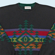 Lade das Bild in den Galerie-Viewer, Jockey Strickpullover "crazy pattern" 90er, schwarz, L/XL
