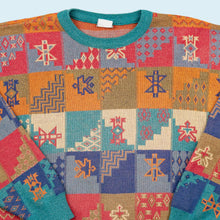 Lade das Bild in den Galerie-Viewer, Strickpullover - crazy pattern - 90er Made in Italy, mehrfarbig, L
