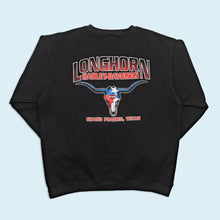Lade das Bild in den Galerie-Viewer, Harley Davidson Sweatshirt - Longhorn Grand Prairie Texas - 2011 Made in the USA, schwarz, L/XL
