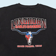 Lade das Bild in den Galerie-Viewer, Harley Davidson Sweatshirt - Longhorn Grand Prairie Texas - 2011 Made in the USA, schwarz, L/XL
