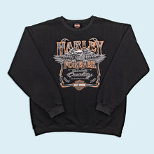 Lade das Bild in den Galerie-Viewer, Harley Davidson Sweatshirt - Longhorn Grand Prairie Texas - 2011 Made in the USA, schwarz, L/XL
