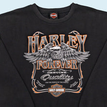 Lade das Bild in den Galerie-Viewer, Harley Davidson Sweatshirt - Longhorn Grand Prairie Texas - 2011 Made in the USA, schwarz, L/XL
