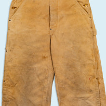 Lade das Bild in den Galerie-Viewer, Carhartt Latzhose - double knee carpenter gefüttert - 90er Made in the USA, braun, 34/28
