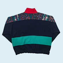 Lade das Bild in den Galerie-Viewer, Marcel Clair Quarter Zip Fleece 90er, blau/rot, XL breit
