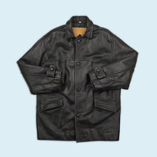 Lade das Bild in den Galerie-Viewer, Skin's Ledermantel heavy - echtes Leder - 80er/90er, schwarz, XXL/XXXL

