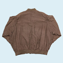 Lade das Bild in den Galerie-Viewer, Gino Di Roma Jacke mit Schulterpolstern dünn - 100% Seide - 90er, grau/braun, XL
