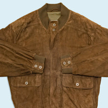 Lade das Bild in den Galerie-Viewer, Werther Lederjacke mit Schulterpolstern - echtes Leder - 80er, grün, L/XL
